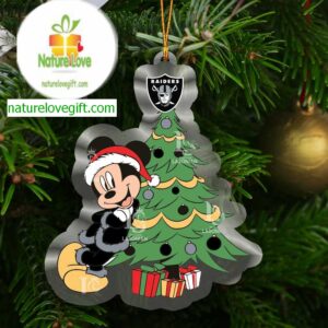 Las Vegas Raiders Mickey Christmas Tree NFL Christmas Tree Decoration Ornament