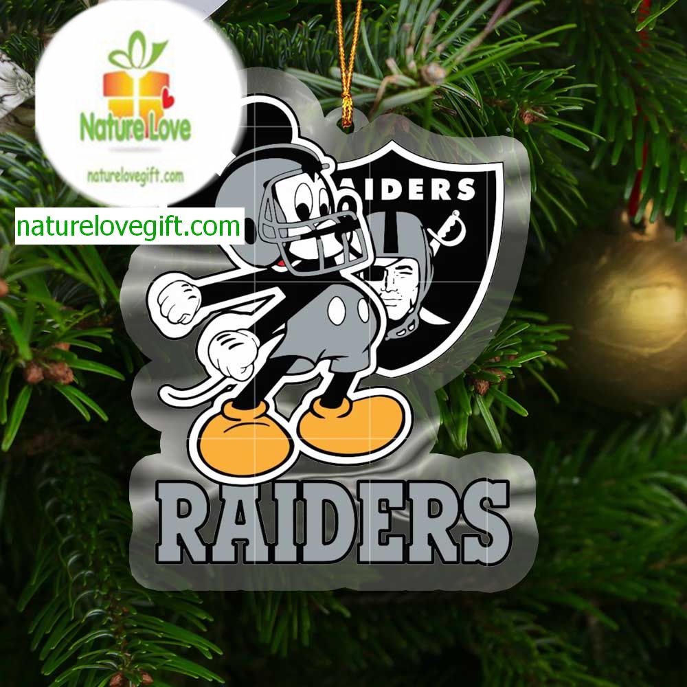 Las Vegas Raiders Mickey Football NFL Acrylic Christmas Tree Decoration Ornament 19131 Las Vegas Raiders Mickey Football NFL Acrylic Christmas Tree Decoration Ornament 19131