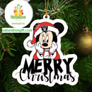 Las Vegas Raiders Mickey Merry Christmas NFL Acrylic Christmas Tree Decoration Ornament