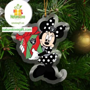 Las Vegas Raiders Mickey Mouse Christmas NFL Acrylic Christmas Tree Decoration Ornament