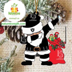 Las Vegas Raiders Santa Dabbing Christmas NFL Acrylic Christmas Tree Decoration Ornament