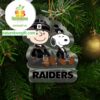 Las Vegas Raiders Snoopy And Charlie NFL Acrylic Christmas Tree Decoration Ornament 19163