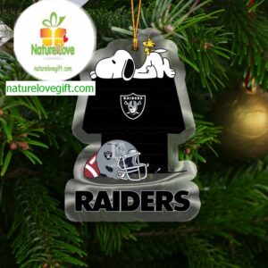 Las Vegas Raiders Snoopy Chill Football NFL Acrylic Christmas Tree Decoration Ornament