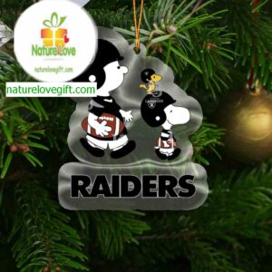 Las Vegas Raiders Snoopy NFL Acrylic Christmas Tree Decoration Ornament
