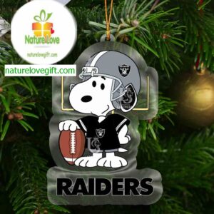 Las Vegas Raiders Snoopy Player Football NFL Acrylic Christmas Tree Decoration Ornament