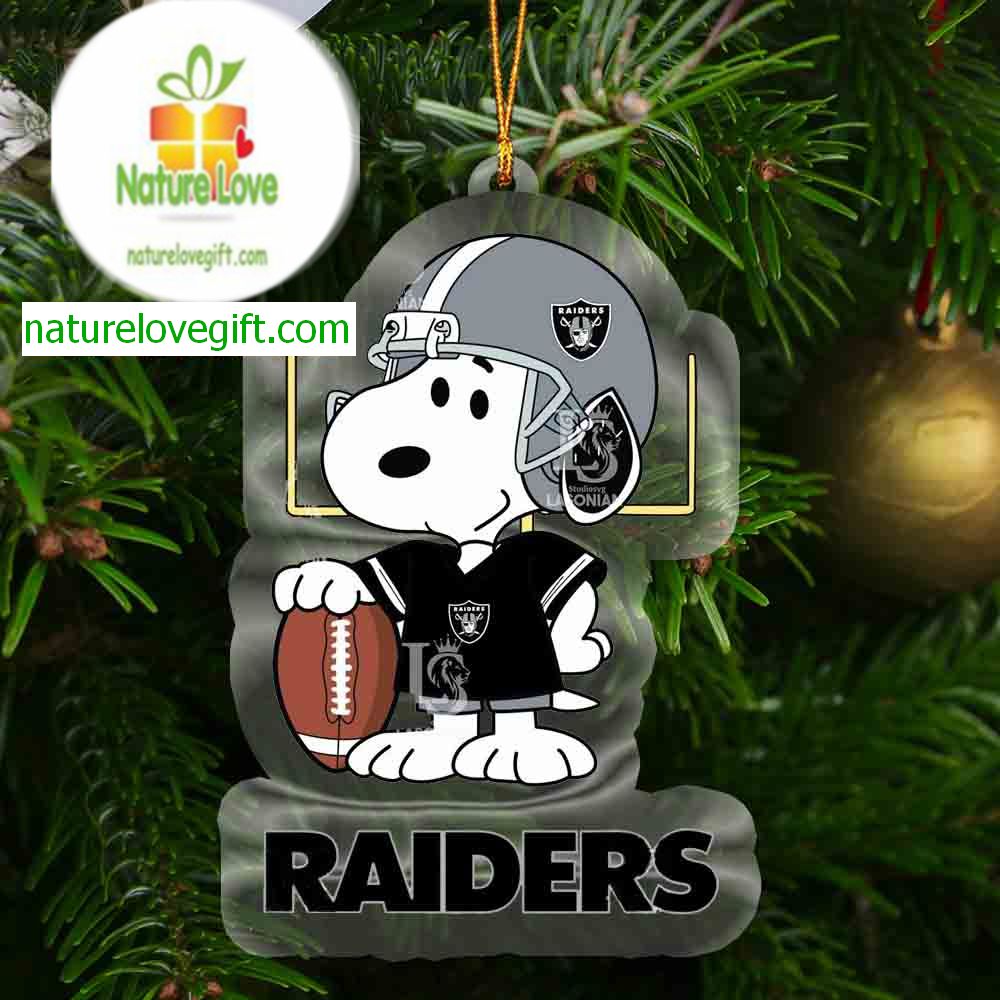 Las Vegas Raiders Snoopy Player Football NFL Acrylic Christmas Tree Decoration Ornament Las Vegas Raiders Snoopy Player Football NFL Acrylic Christmas Tree Decoration Ornament