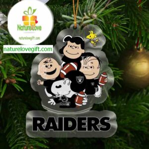Las Vegas Raiders Snoopy Sport Acrylic NFL Christmas Tree Decoration Ornament
