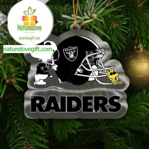 Las Vegas Raiders Snoopy Sport Helmet NFL Acrylic Christmas Tree Decoration Ornament 19198