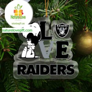 Las Vegas Raiders Snoopy Sport Love NFL Acrylic Christmas Tree Decoration Ornament