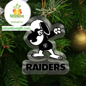 Las Vegas Raiders Snoopy Sport NFL Acrylic Christmas Tree Decor Ornament