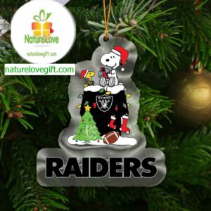 Las Vegas Raiders Snoopy Sport NFL Acrylic Decoration Christmas Tree Ornament