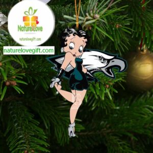Philadelphia Eagles Betty Boop Girl Fan NFL Acrylic Christmas Tree Decoration Ornament