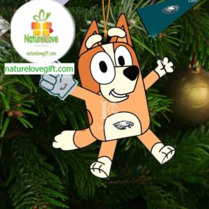 Philadelphia Eagles Bingo Bluey Flag NFL Acrylic Christmas Tree Decoration Ornament