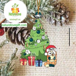 Philadelphia Eagles Bluey Chilli NFL DecorationAcrylic Christmas Tree Ornament