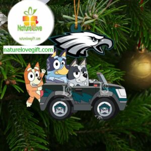 Philadelphia Eagles Bluey Friends Car Christmas Tree Decoration Ornament