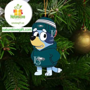 Philadelphia Eagles Bluey Hoodie Rugby NFL Acrylic Christmas Tree Decoration Ornament