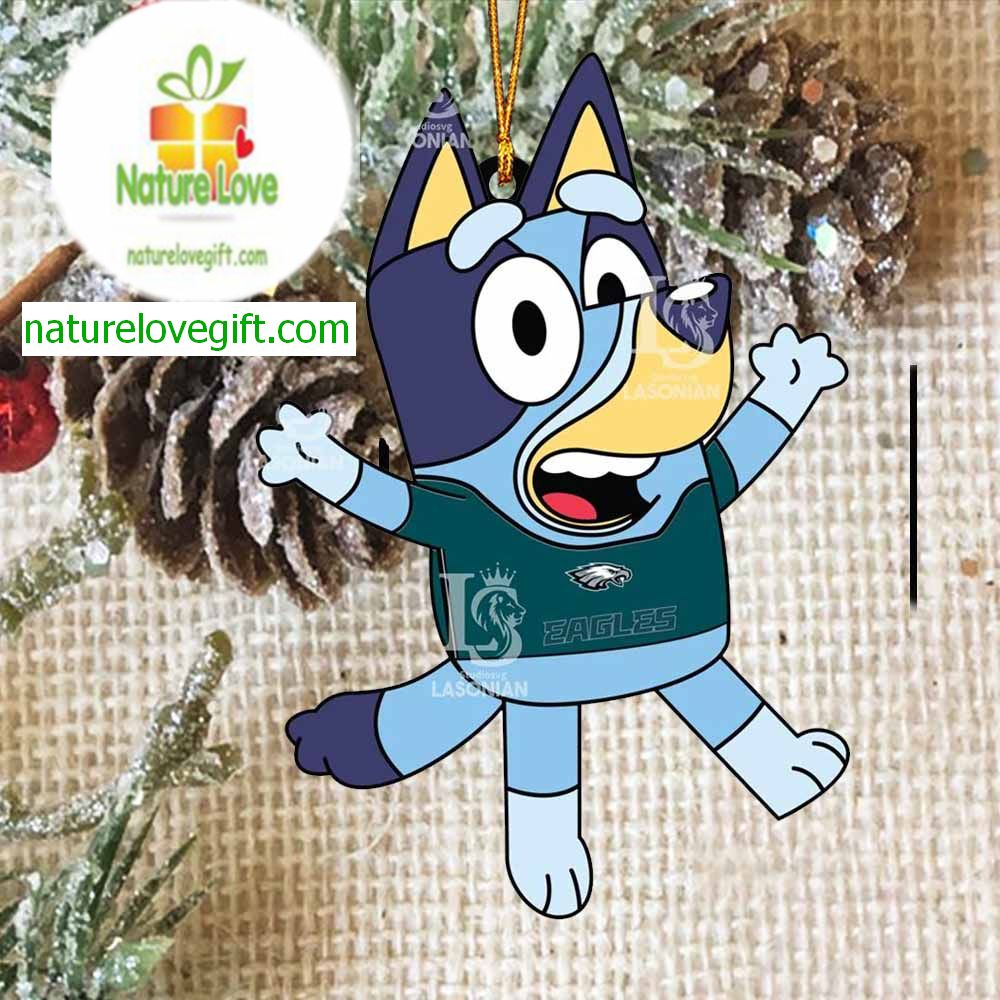 Philadelphia Eagles Bluey NFL Christmas Tree Decoration Ornament Philadelphia Eagles Bluey NFL Christmas Tree Decoration Ornament