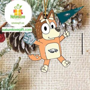 Philadelphia Eagles Chilli Heeler Bluey Flag NFL Acrylic Christmas Tree Decoration Ornament