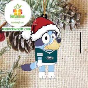 Philadelphia Eagles Christmas Bluey Hat NFL Acrylic Christmas Tree Decoration Ornament