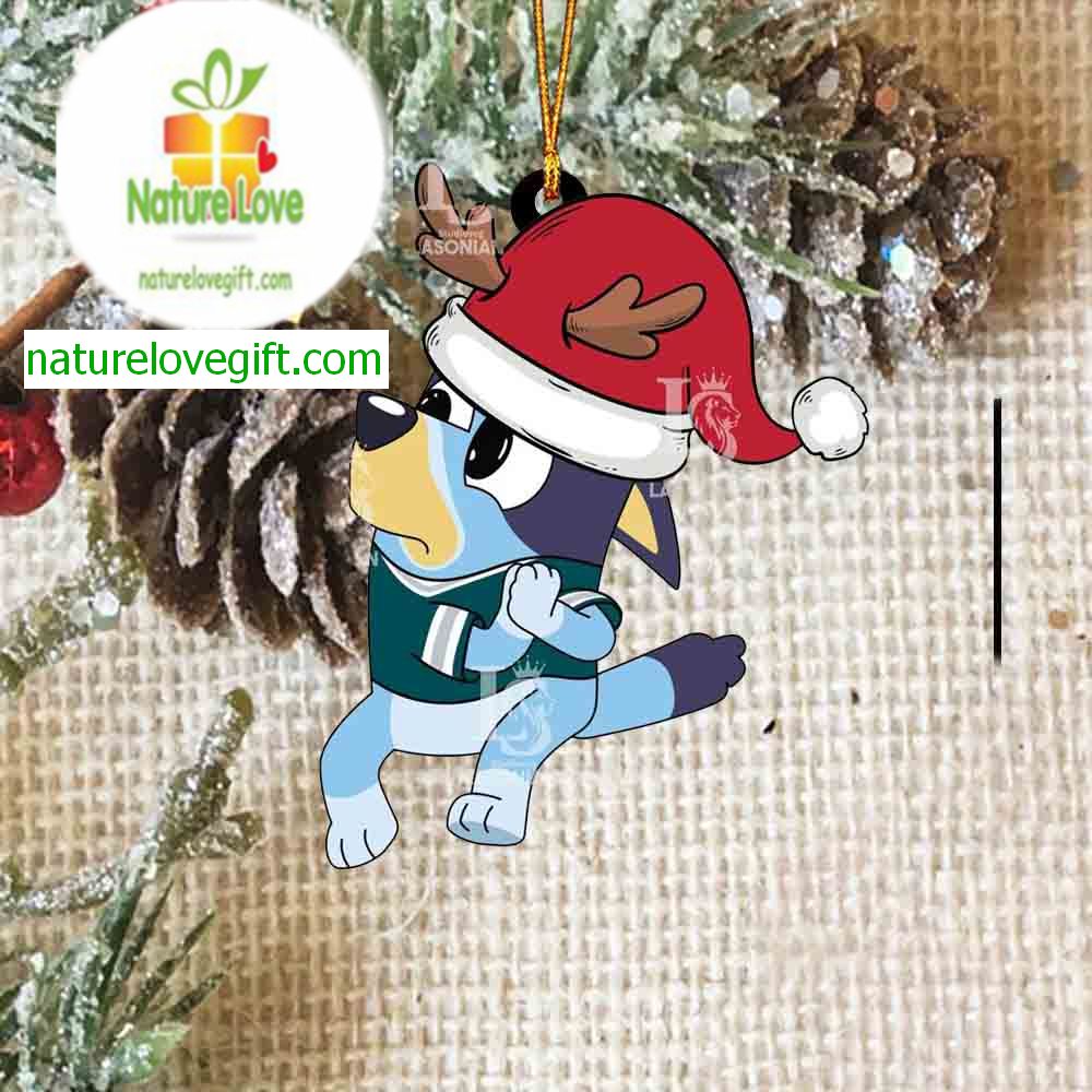 Philadelphia Eagles Christmas Bluey Santa Claus NFL Acrylic Christmas Tree Decoration Ornament Philadelphia Eagles Christmas Bluey Santa Claus NFL Acrylic Christmas Tree Decoration Ornament