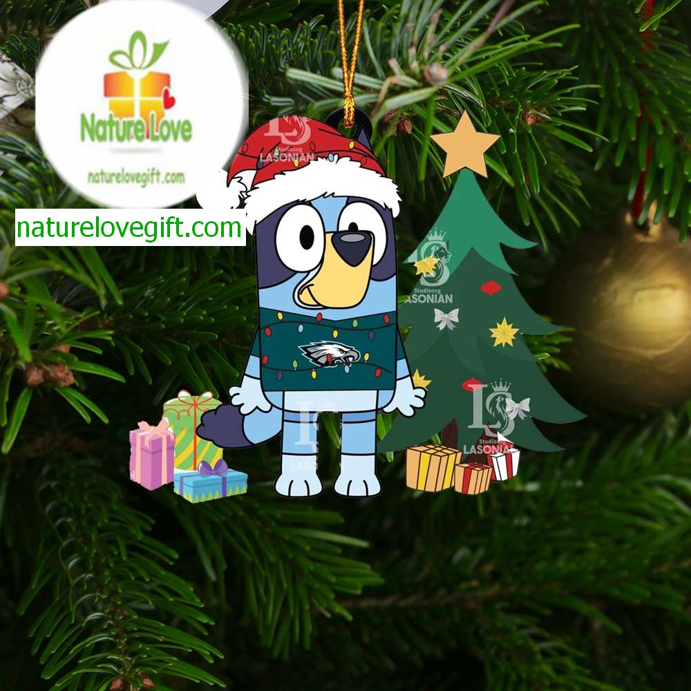 Philadelphia Eagles Christmas Bluey Tree Acrylic NFL Christmas Tree Decoration Ornament Philadelphia Eagles Christmas Bluey Tree Acrylic NFL Christmas Tree Decoration Ornament