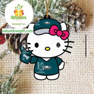 Philadelphia Eagles Hello Kitty Best Fan NFL Acrylic Christmas Tree Decoration Ornament