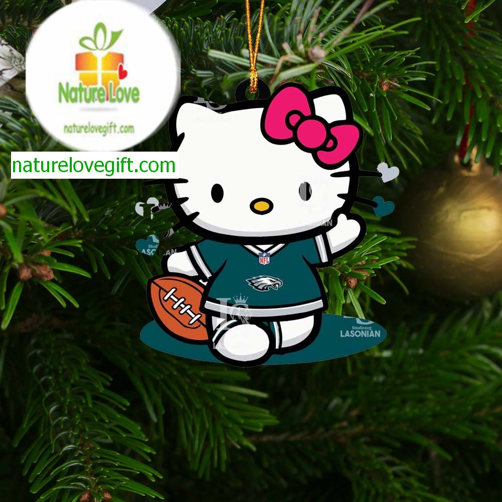 Philadelphia Eagles Hello Kitty NFL Christmas Tree Decor Ornament Philadelphia Eagles Hello Kitty NFL Christmas Tree Decor Ornament