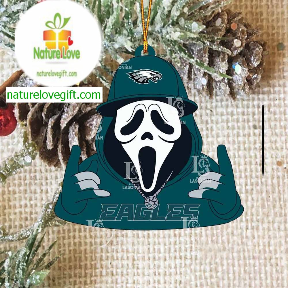 Philadelphia Eagles Horror Character Ghostface NFL Acrylic Christmas Tree Decoration Ornament Philadelphia Eagles Horror Character Ghostface NFL Acrylic Christmas Tree Decoration Ornament