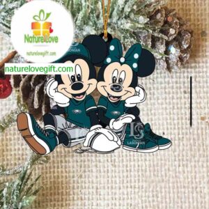Philadelphia Eagles Mickey Minnie Mouse Football Sit NFL Acrylic Christmas Tree Decoration Ornament Philadelphia Eagles Mickey Minnie Mouse Football Sit NFL Acrylic Christmas Tree Decoration Ornament