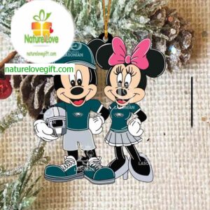Philadelphia Eagles Mickey Minnie Mouse Helmet NFL Acrylic Christmas Tree Decoration Ornament