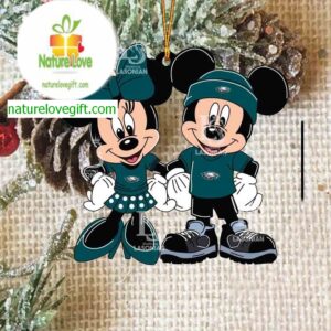 Philadelphia Eagles Mickey Minnie Rugby Ball NFL Acrylic Christmas Tree Decoration Ornament Philadelphia Eagles Mickey Minnie Rugby Ball NFL Acrylic Christmas Tree Decoration Ornament