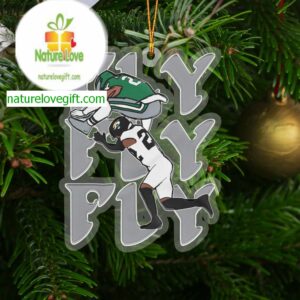 Saquon Barkley Reverse Hurdle NFL Fly Acrylic Christmas Tree Decor Ornament