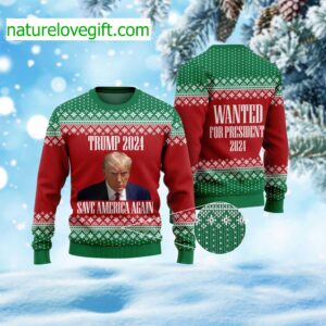 Trump 2025 Save America Again Ugly Christmas Sweater