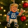 Donald Trump Indianapolis Colts 2025 Christmas Wooden Ornament