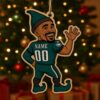 Funny Philadelphia Eagles Jalen Hurts Elf Wooden Ornament