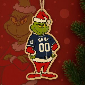 Grinch Detroit Baseball Christmas Ornament Personalized Gift