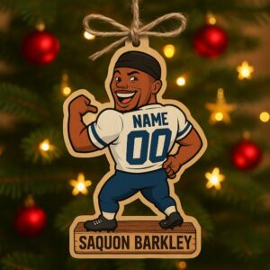 Personalized Saquon Barkley Football Player Ornament 2025