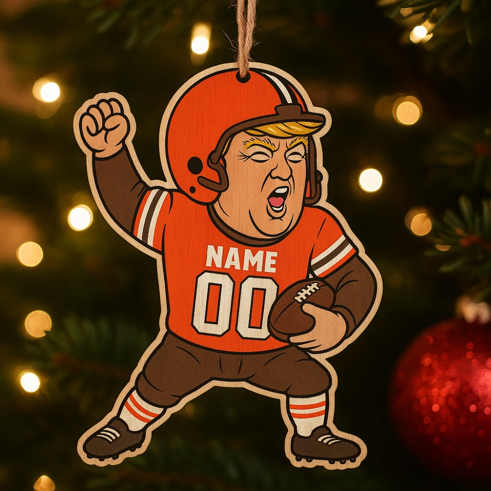 Personalized Trump Football Cleveland Browns 2025 Christmas Ornament Personalized Trump Football Cleveland Browns 2025 Christmas Ornament