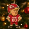 Personalized Trump Football Kansas City Chiefs Christmas Wooden Ornament 2026