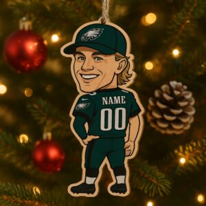 Philadelphia Eagles Cooper Dejean 2025 Christmas Wooden Ornament