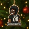 Shedeur Sanders Ornament Personalized Wooden Football Jersey Christmas Tree Decoration 2025