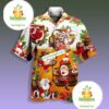 Christmas Beer With Santa Claus And Reindeer Yellow Hawaiian Outfit For Men