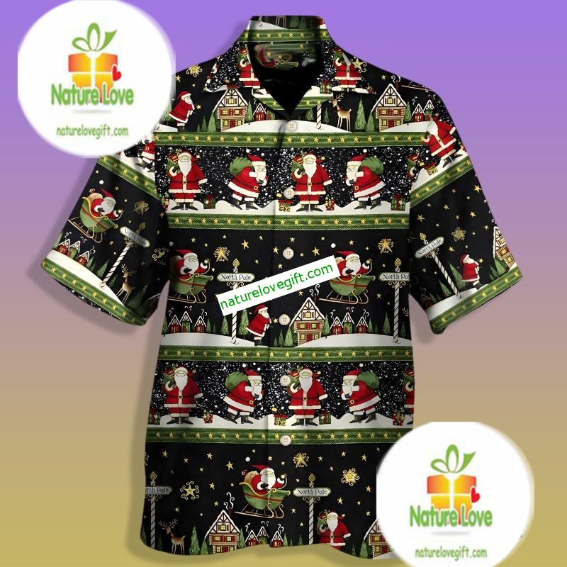 Christmas Santa Claus Black Ugly Vintage Hawaiian Shirts Christmas Santa Claus Black Ugly Vintage Hawaiian Shirts