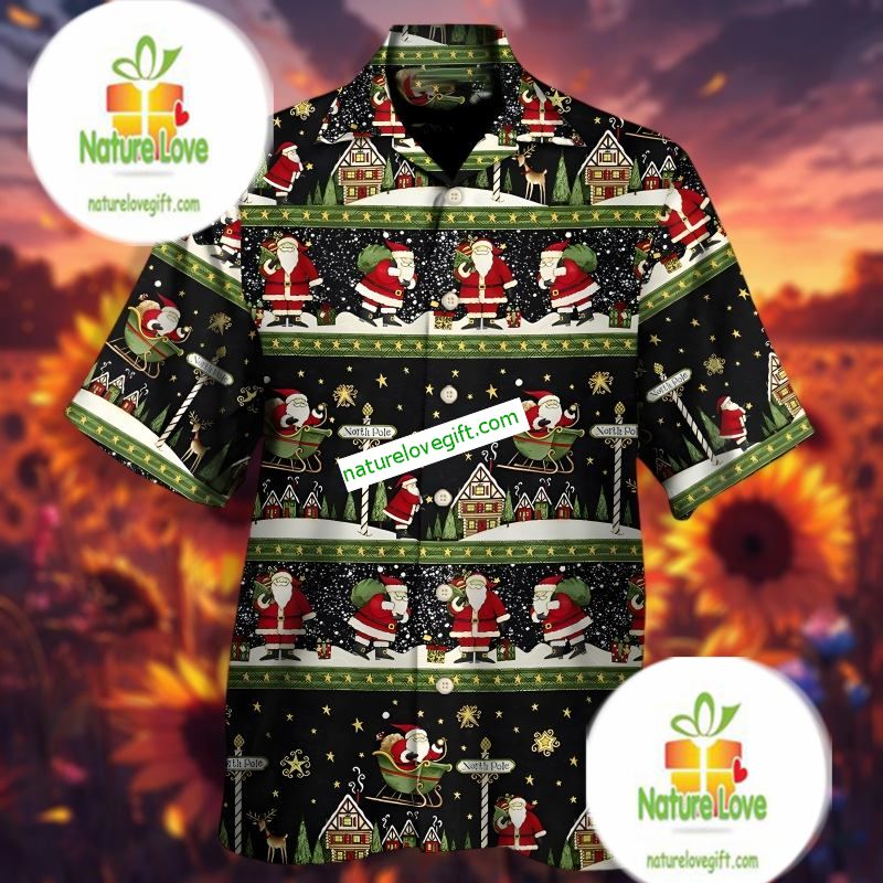 Christmas Santa Claus Black Ugly Vintage Hawaiian Shirts Christmas Santa Claus Black Ugly Vintage Hawaiian Shirts