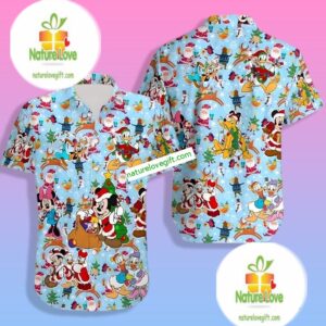 Disney Mickey And Friends Claus Christmas Blue Original Hawaiian Shirt