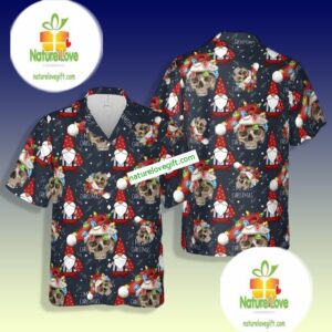 Gnomes And Skull Claus Blue Hawaiian Shirt Outfit Gnomes And Skull Claus Blue Hawaiian Shirt Outfit