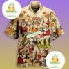 Santa Claus Cold Drinking Beer Yellow Original Hawaiian Shirt