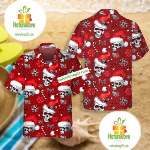 Santa Claus Skulls With Candy Canes Red Hawaiian Shirts Nearby 1 Santa Claus Skulls With Candy Canes Red Hawaiian Shirts Nearby 2