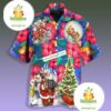 Tropical Santa Claus And Hibiscus Red Funky Hawaiian Shirts