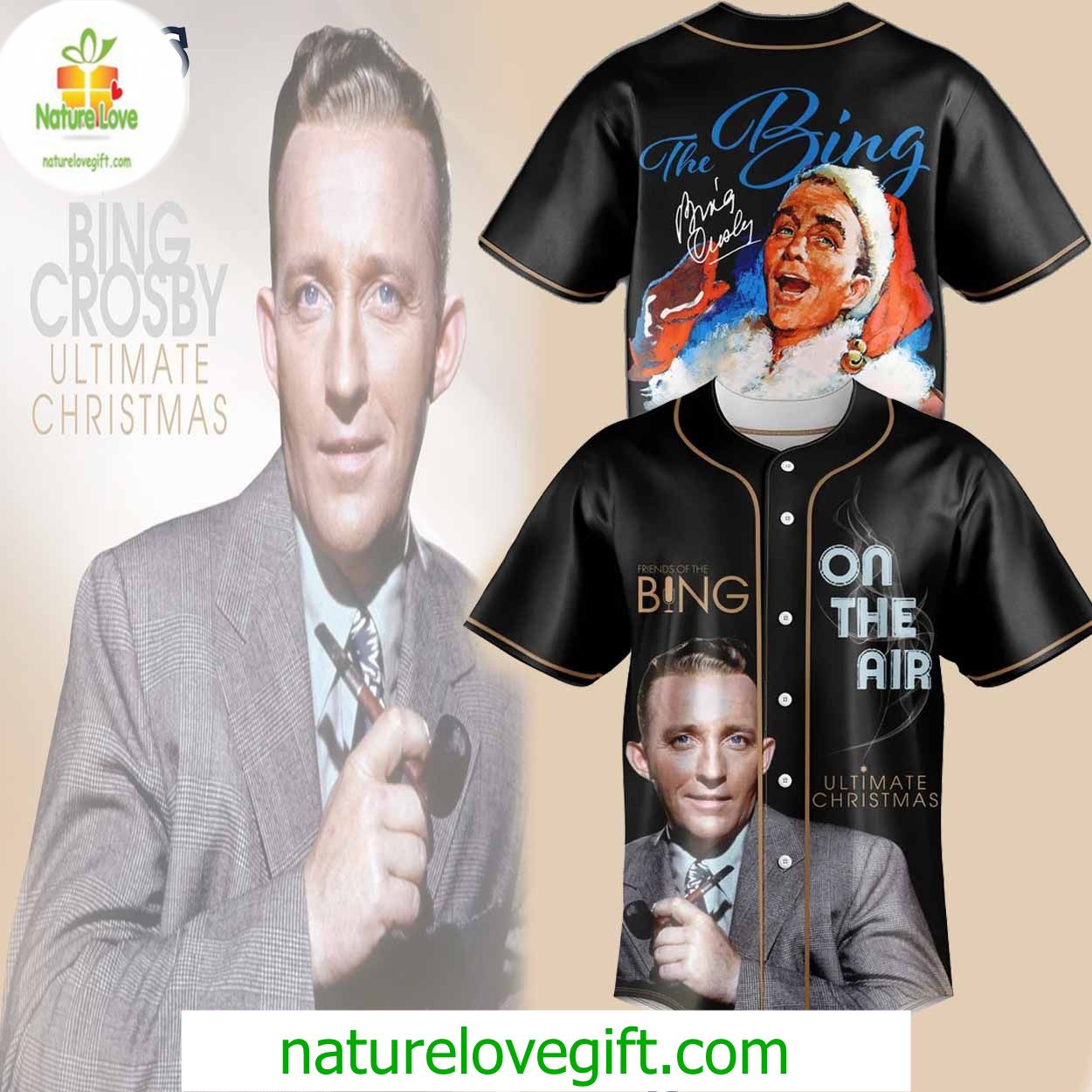 Bing Crosby Ultimate Christmas Baseball Jersey Lovers Bing Crosby Ultimate Christmas Baseball Jersey Lovers